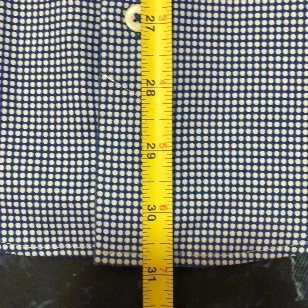 Bugatchi men’s dress shirt button up 17/34/35 blue and white - Picture 14 of 14